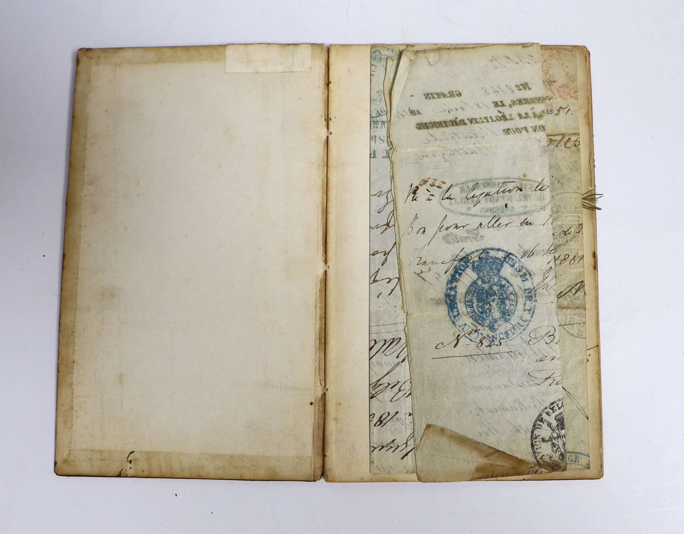 A 19th century German leather bound passport